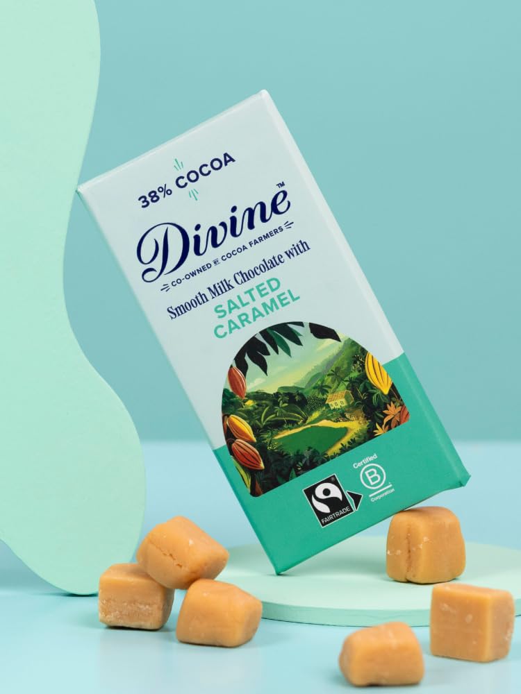Divine 38% Cocoa Milk Chocolate with Salted Caramel - 15 x 90g Bars 4