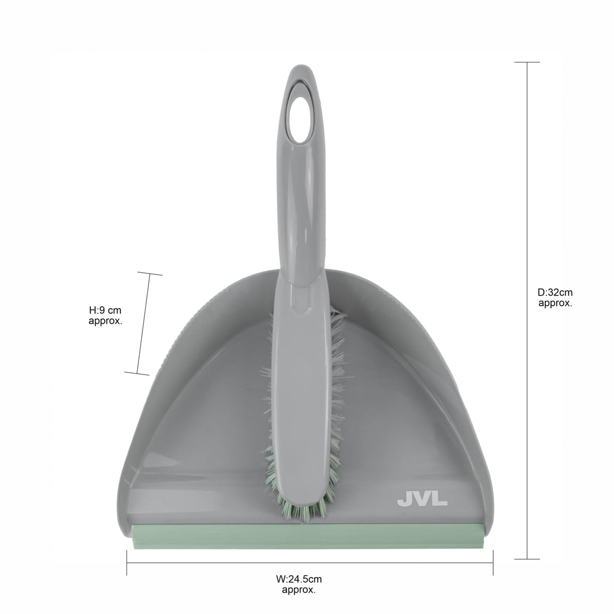 JVL Dustpan and Brush Set - Handheld Home Cleaning | Floor Sweeper | Grey 9
