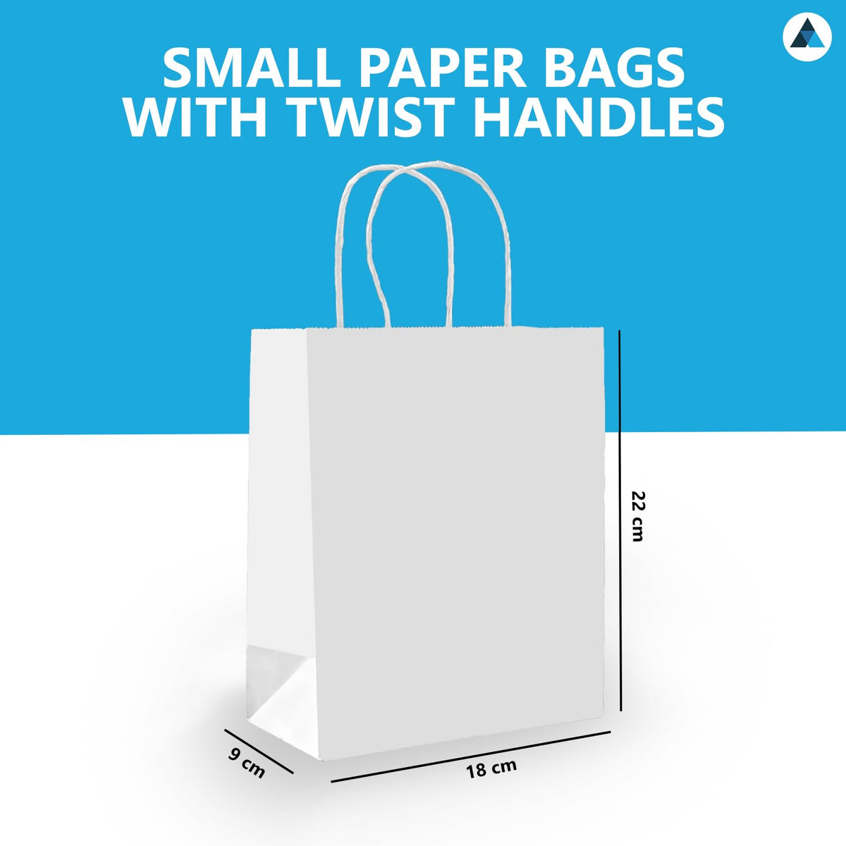 Nationwide Paper Small White Kraft Paper Bags with Handles - Pack of 25 | 5.5lbs Weight Capacity | Eco-Friendly 2