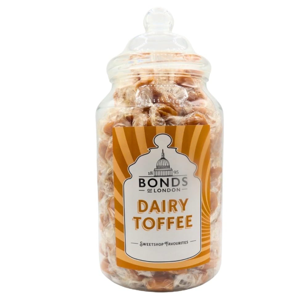 Bonds of London Deluxe Dairy Toffee Jar - 1.7kg Traditional British Toffee
