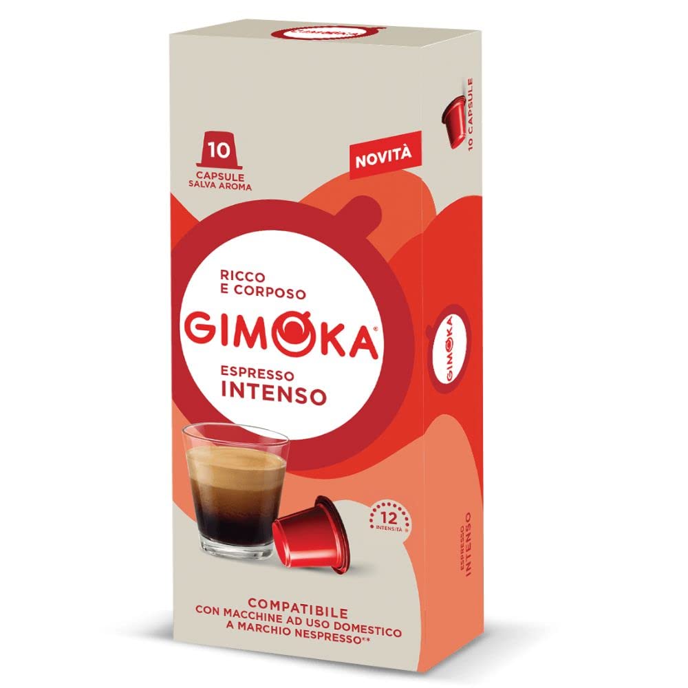 Gimoka Intenso Coffee Capsules - Nespresso Compatible | 100 Count | Caffeinated