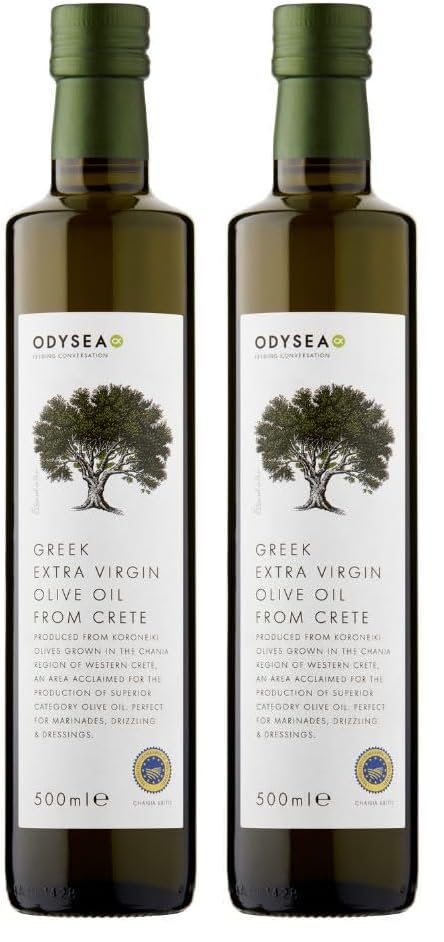 Odysea PGI Extra Virgin Olive Oil - Medium Strength, Peppery Finish | 500ml (Pack of 2)
