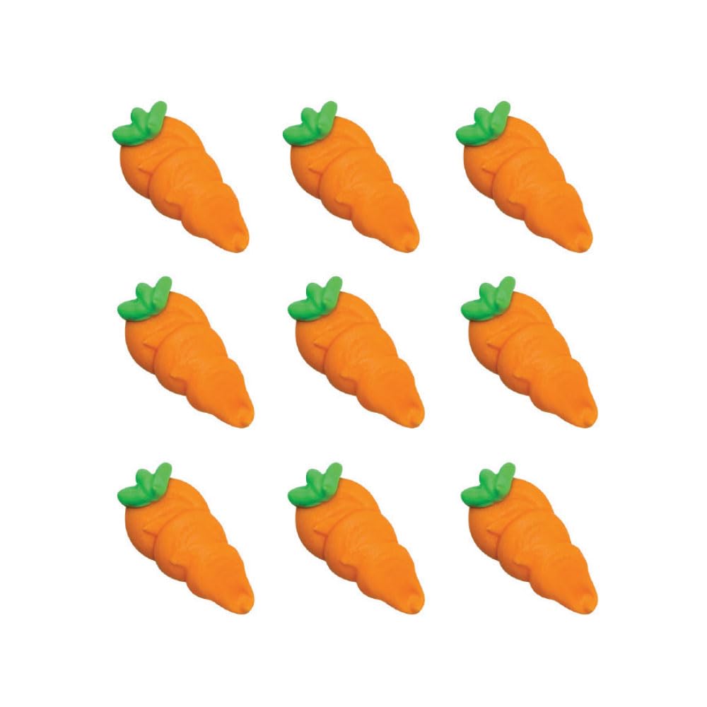 Anniversary House Handcrafted Edible Carrot Sugarcraft Toppers - 2.5cm, Pack of 9
