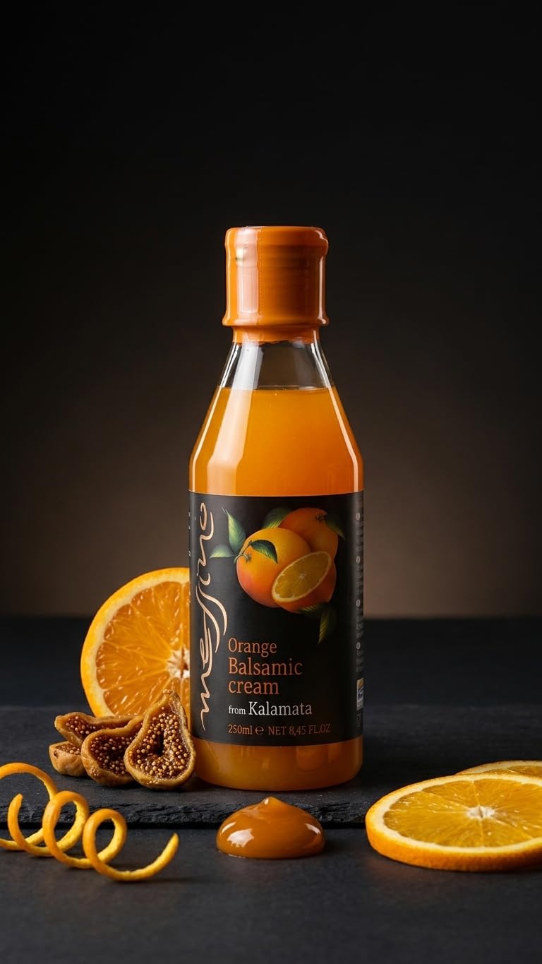 Messino Greek Orange Balsamic Cream - Fruity White Balsamic Glaze with Real Orange, 2 x 250ml Bottles 3
