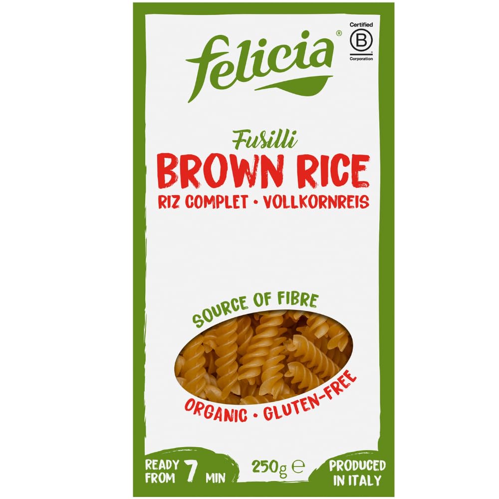 Felicia Organic Brown Rice Fusilli - Certified Gluten Free | 250g | Vegan
