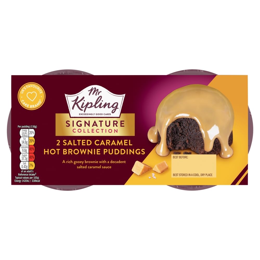 Mr Kipling Salted Caramel Brownie Puddings - Pack of 4 | 210g