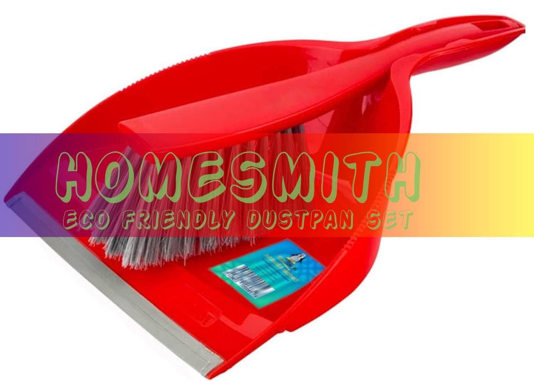 HomeSmith Dustpan & Brush Set - Made in Italy | Large Capacity Dustpan | Nylon Bristles