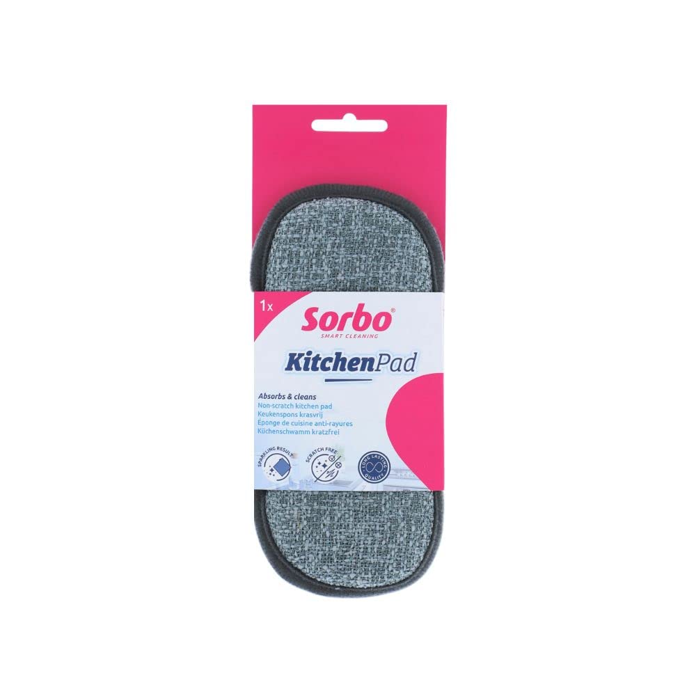 Sorbo Kitchen Pad - Dual-Sided Scrubber & Absorbent Microfiber Cloth | Non-Scratch | Easy Care 1