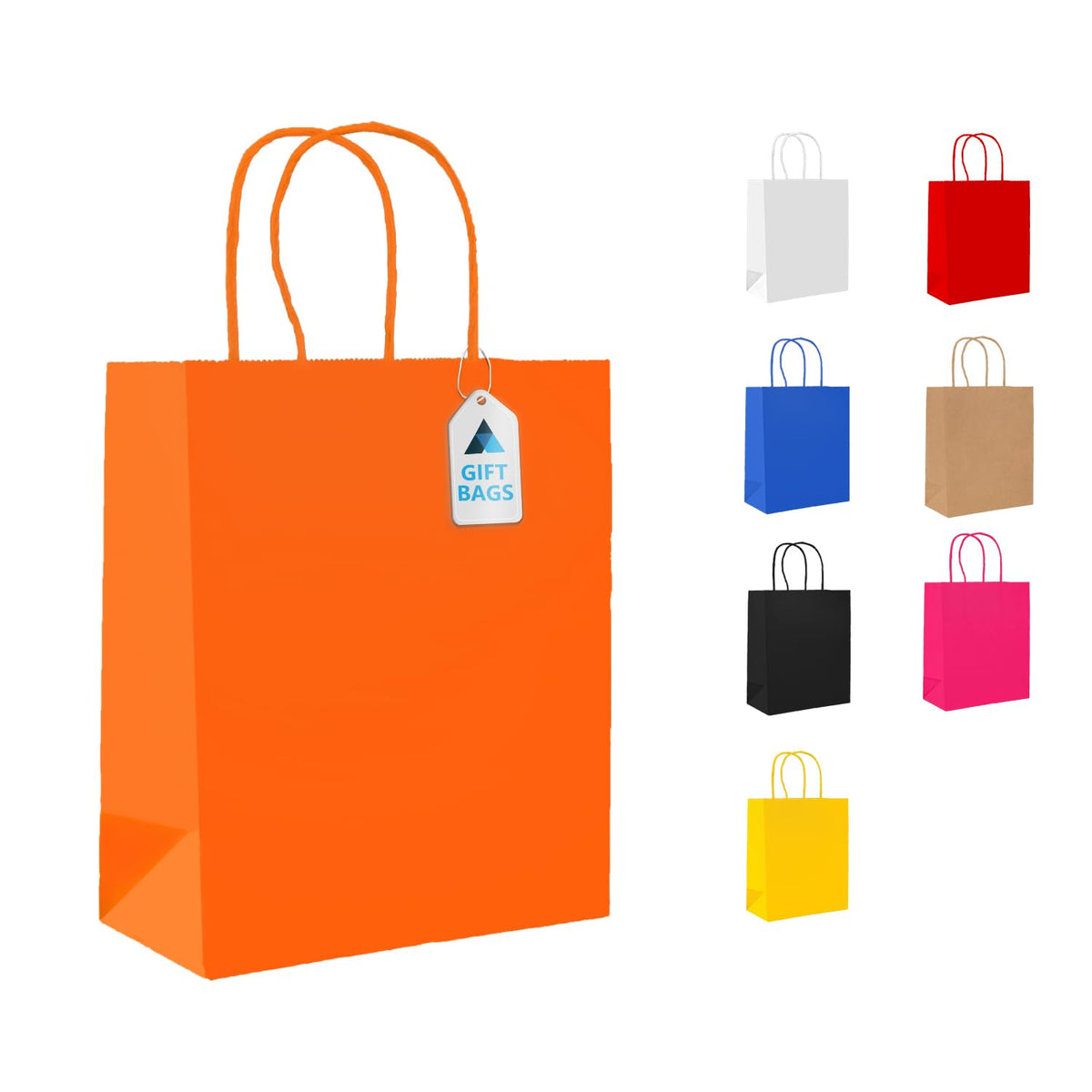 Nationwide Paper Small Orange Kraft Paper Bags - Pack of 200 | 5.5lbs Capacity | 180x90x220mm 1