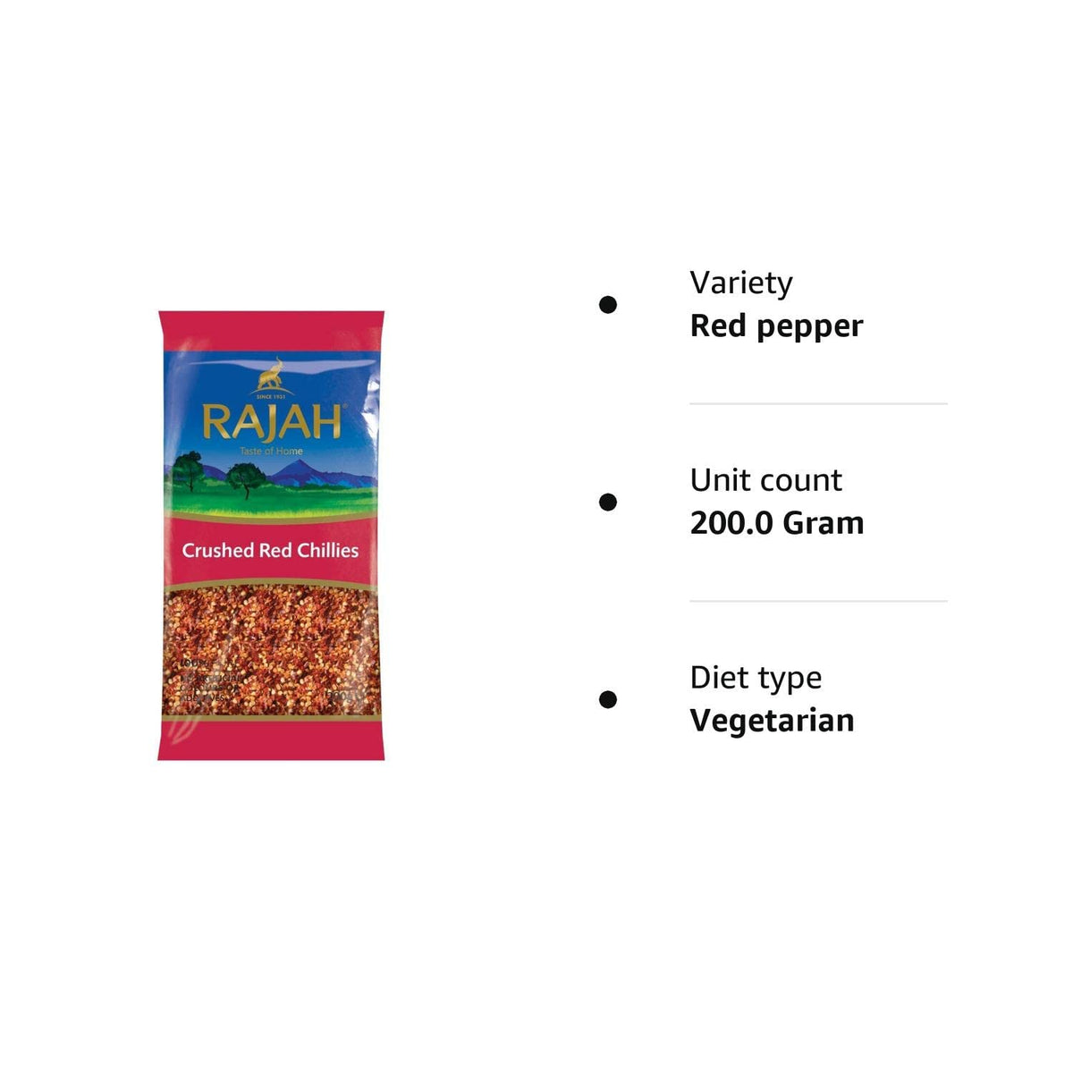 Rajah Crushed Red Chillies - 100% Pure, No Artificial Additives | 200g (Pack of 2)