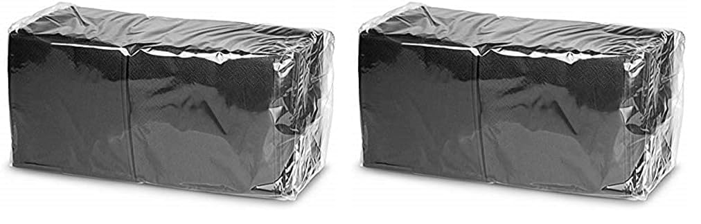 bar@drinkstuff Black Cocktail Napkins - 500 Count, 2-Ply Paper, 24cm