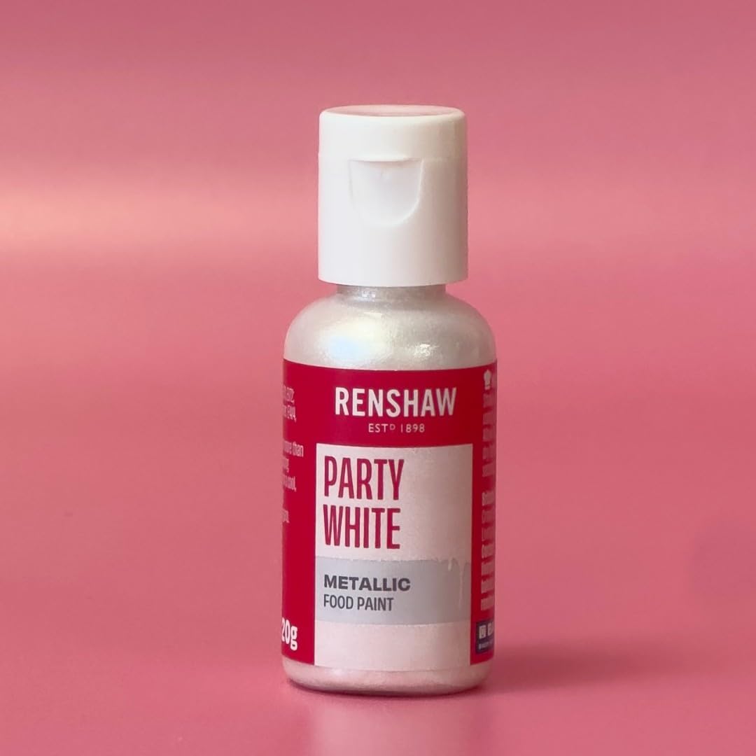 Renshaw Edible Metallic Food Paint, Party White, 20g 2
