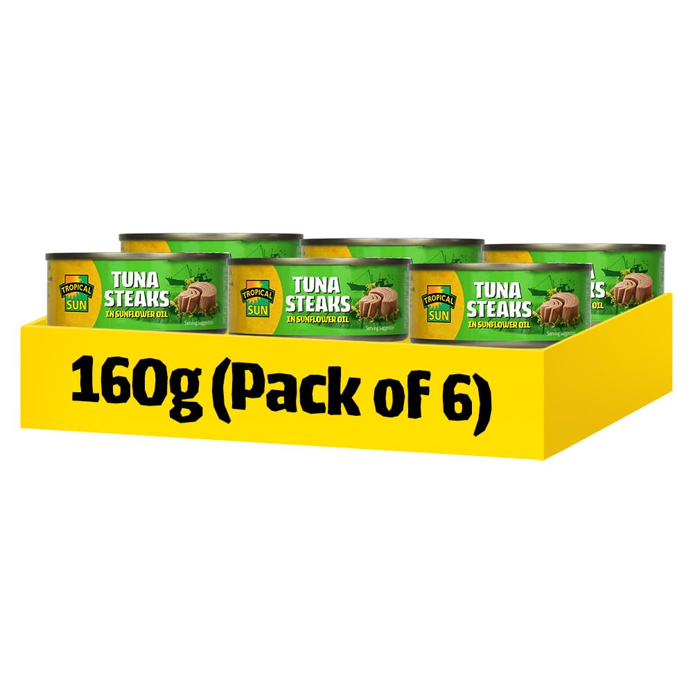 Tropical Sun Tuna Steaks in Sunflower Oil - 160g (Pack of 6) 1