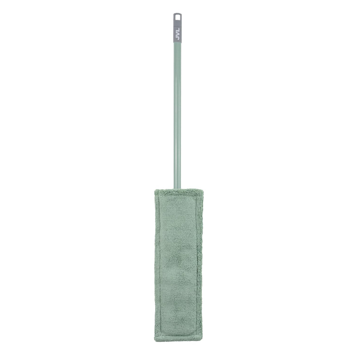 JVL Extended Microfibre Flat Mop with 2 Replacement Heads - Machine Washable, Telescopic Handle | Green 5