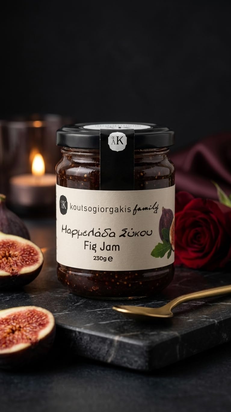 Koutsogiorgakis Family Greek Fig Jam - 100% Smyrni Figs, Sweet & Tangy, Vegan - 2 x 230g Jars 4