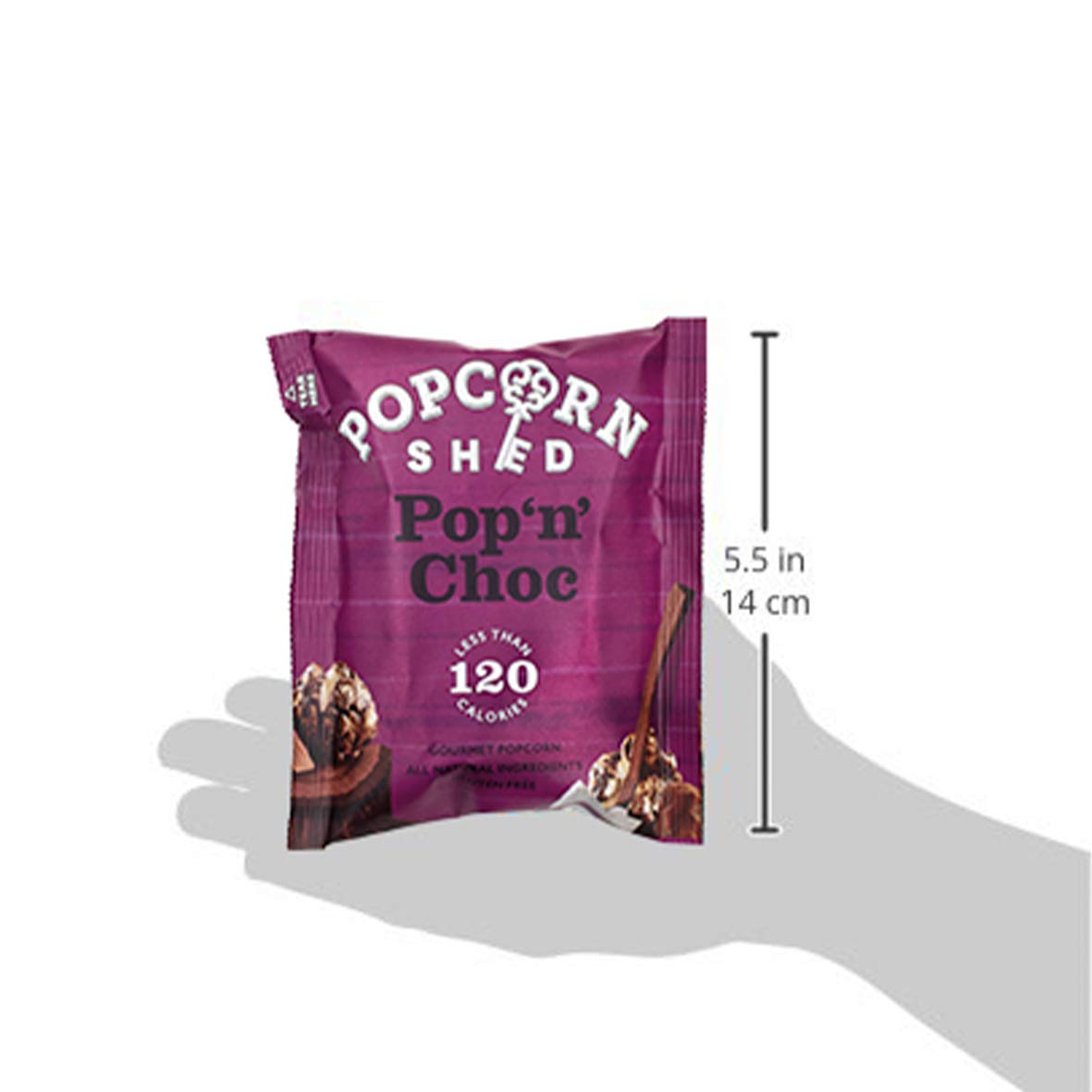 Popcorn Shed Pop N Choc Gourmet Popcorn Snack Pack - Chocolate Caramel Flavour, 24g 5