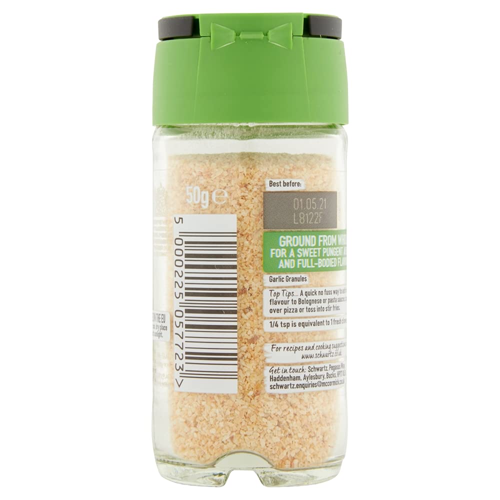 Schwartz Garlic Granules - 6 x 47g Jars | Adds Rich Taste and Aroma