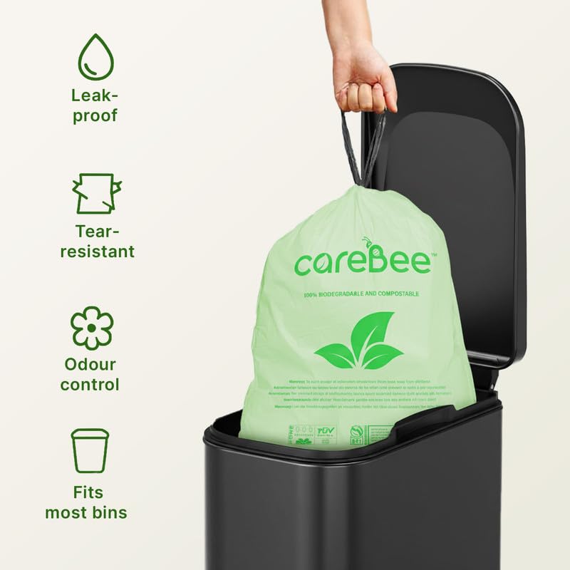 CareBee Drawstring Bin Bags - Heavy Duty, Odour Control | 30-40L, Pack of 20 5
