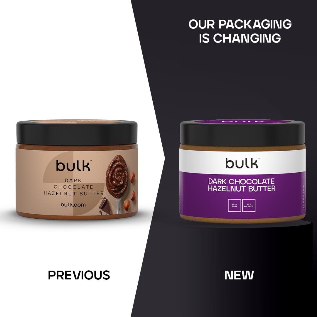 BULK POWDERS Dark Chocolate Hazelnut Butter - 500g | 632 kcal per 100g | High Protein 3