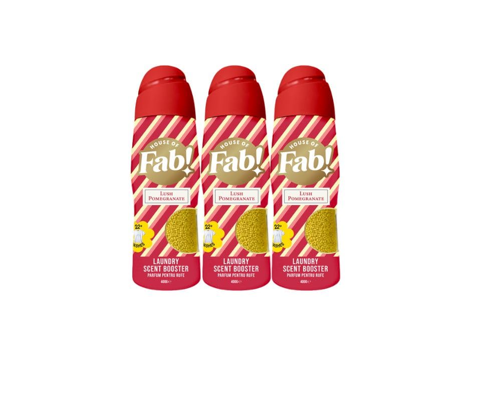 Fabulosa In-Wash Laundry Fragrance Boost - Lush Pomegranate Scent, Pack of 3 (400g each)