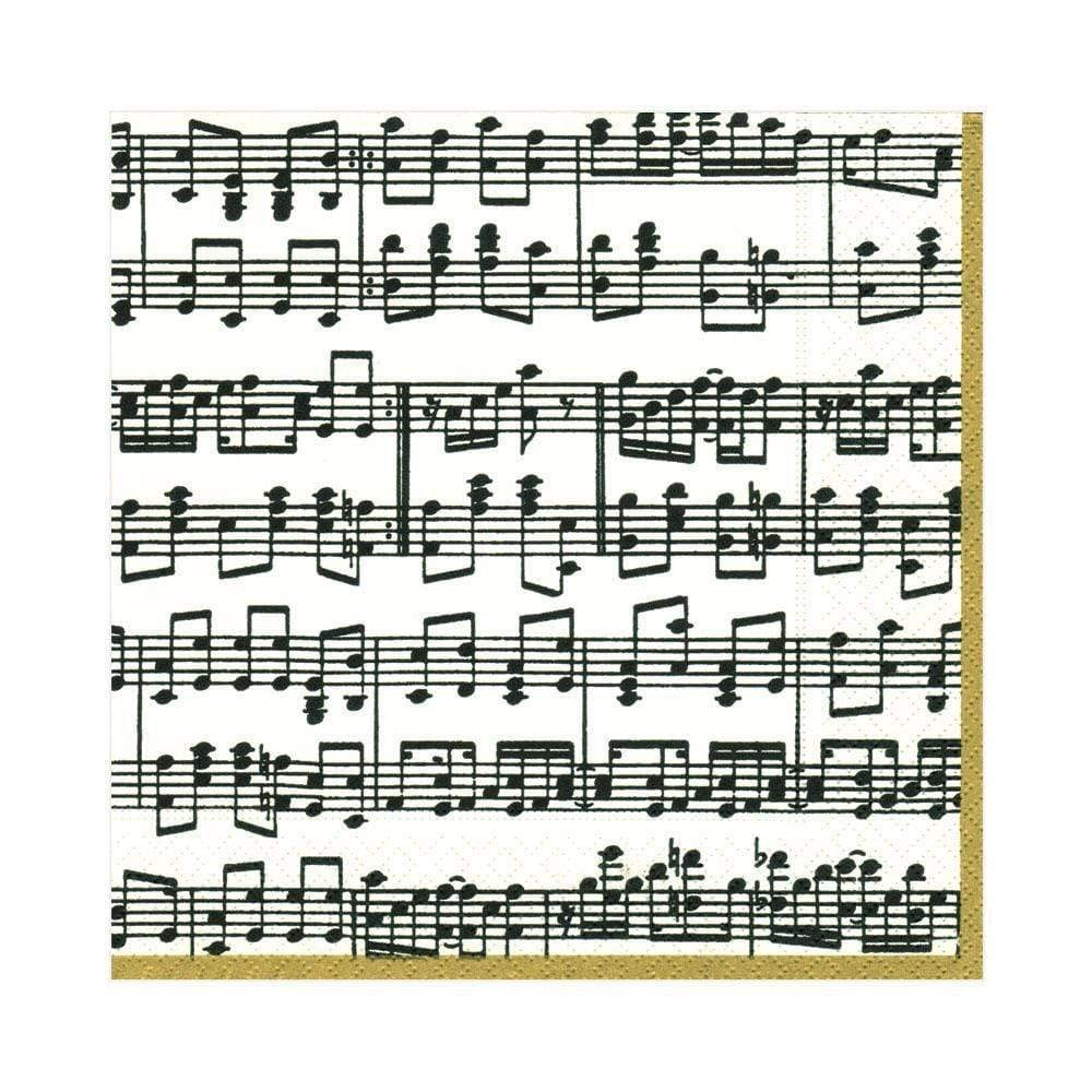 Caspari Musica Paper Luncheon Napkins - Pack of 20 | Triple-Ply Tissue | Made in Germany