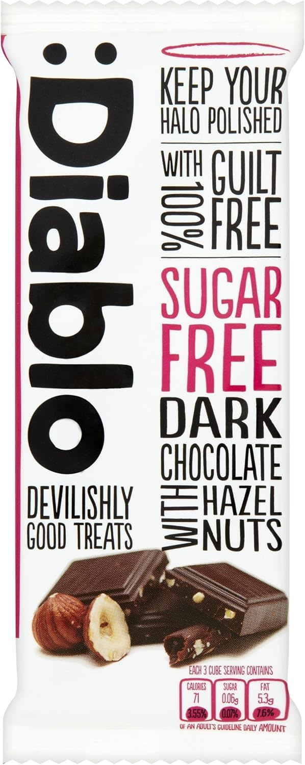 Diablo Dark Chocolate with Hazelnuts - Sugar-Free, 85g 1