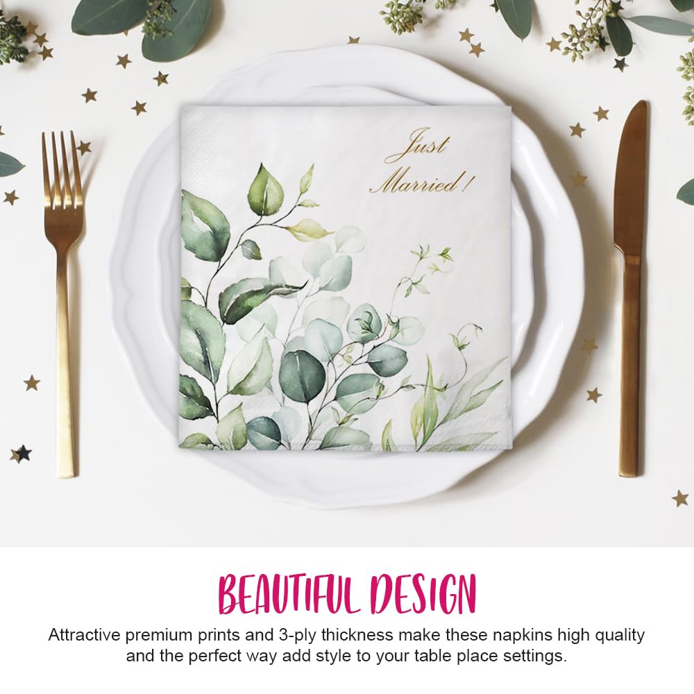 Anniversary House Eucalyptus Foliage Wedding Lunch Napkins - 3 Ply, 33cm 3