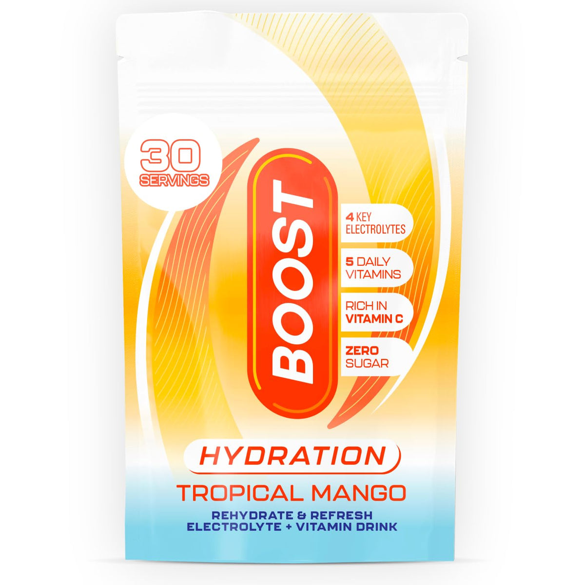 Boost Hydration Powder Tropical Mango - Zero Sugar Electrolytes | 30 Servings 1