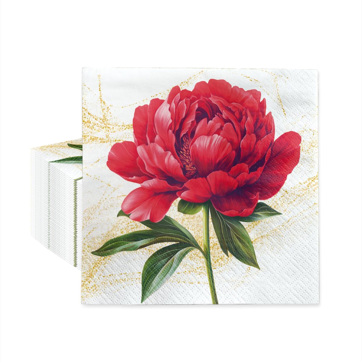 PAW Decor Collection Scarlet Flower Study Napkins - 33 x 33 cm, 20 Pack 1