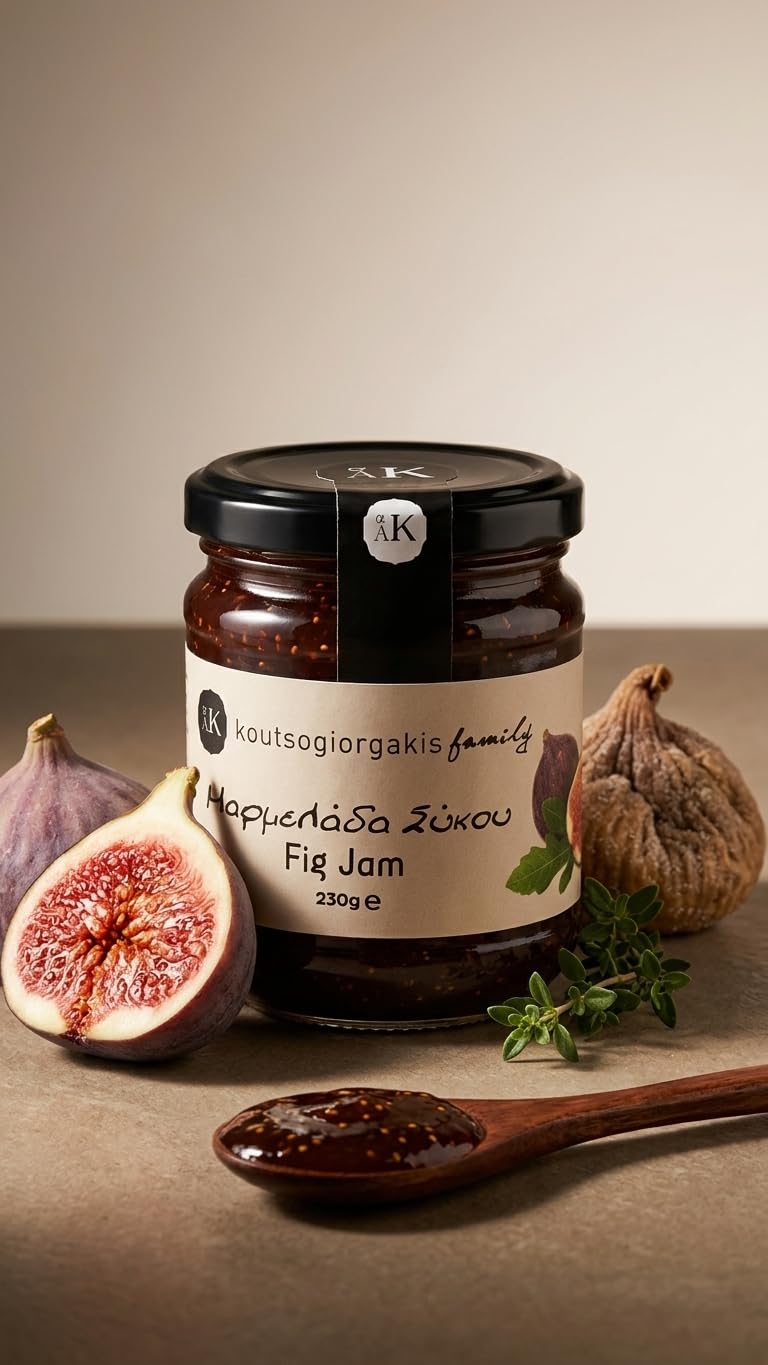 Koutsogiorgakis Family Greek Fig Jam - 100% Smyrni Figs, Sweet & Tangy, Vegan - 2 x 230g Jars 8