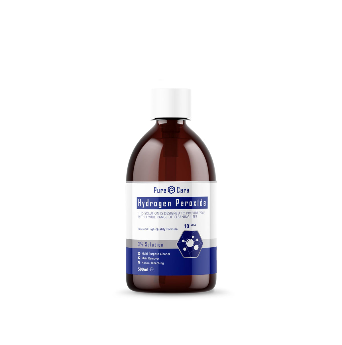 PureCare Hydrogen Peroxide 3% - 500ml All-Purpose Cleaner | Hospital Grade | Unscented