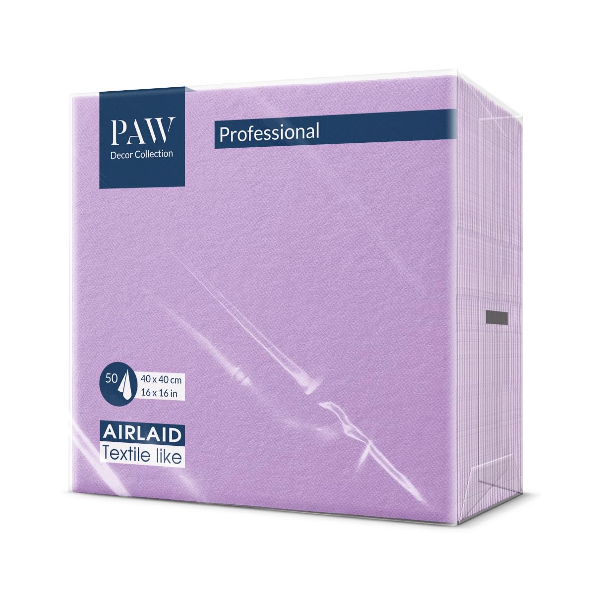 PAW Decor Collection Linen Feel Napkins - Violet, 40 x 40 cm, 50 Pack