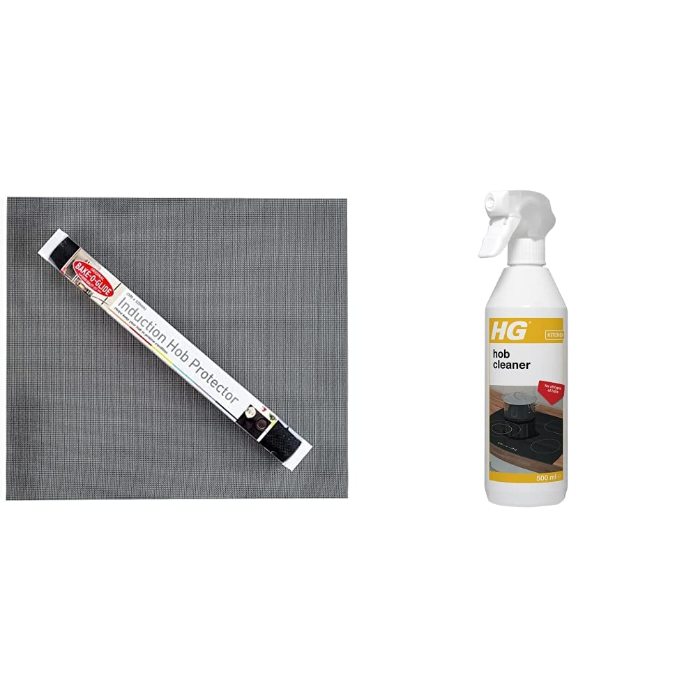 Bake-O-Glide Induction Hob Protector & HG Hob Cleaner - Heat Resistant Silicone | 590 x 520mm | White