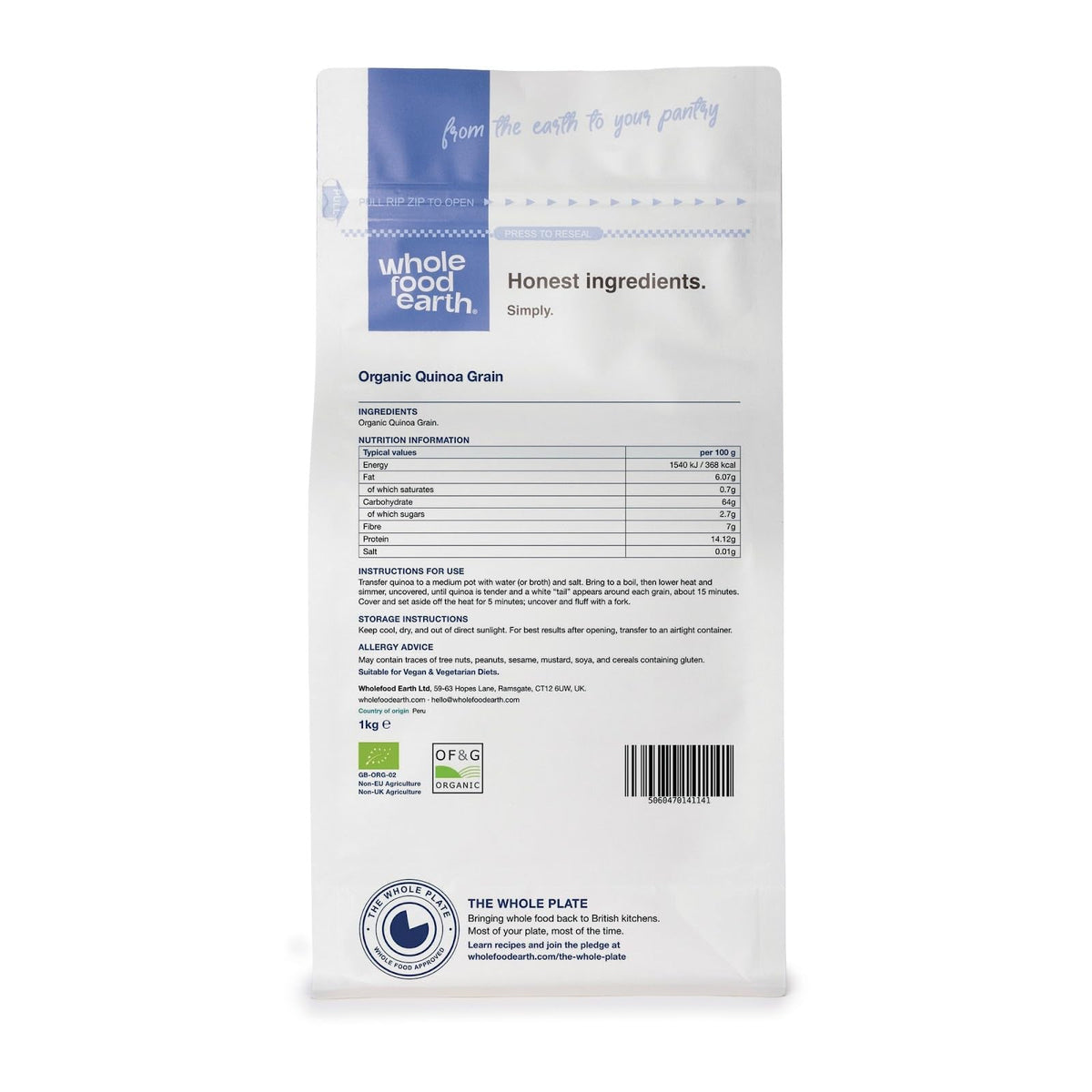 Wholefood Earth Organic Tricolour Quinoa - 1 kg
