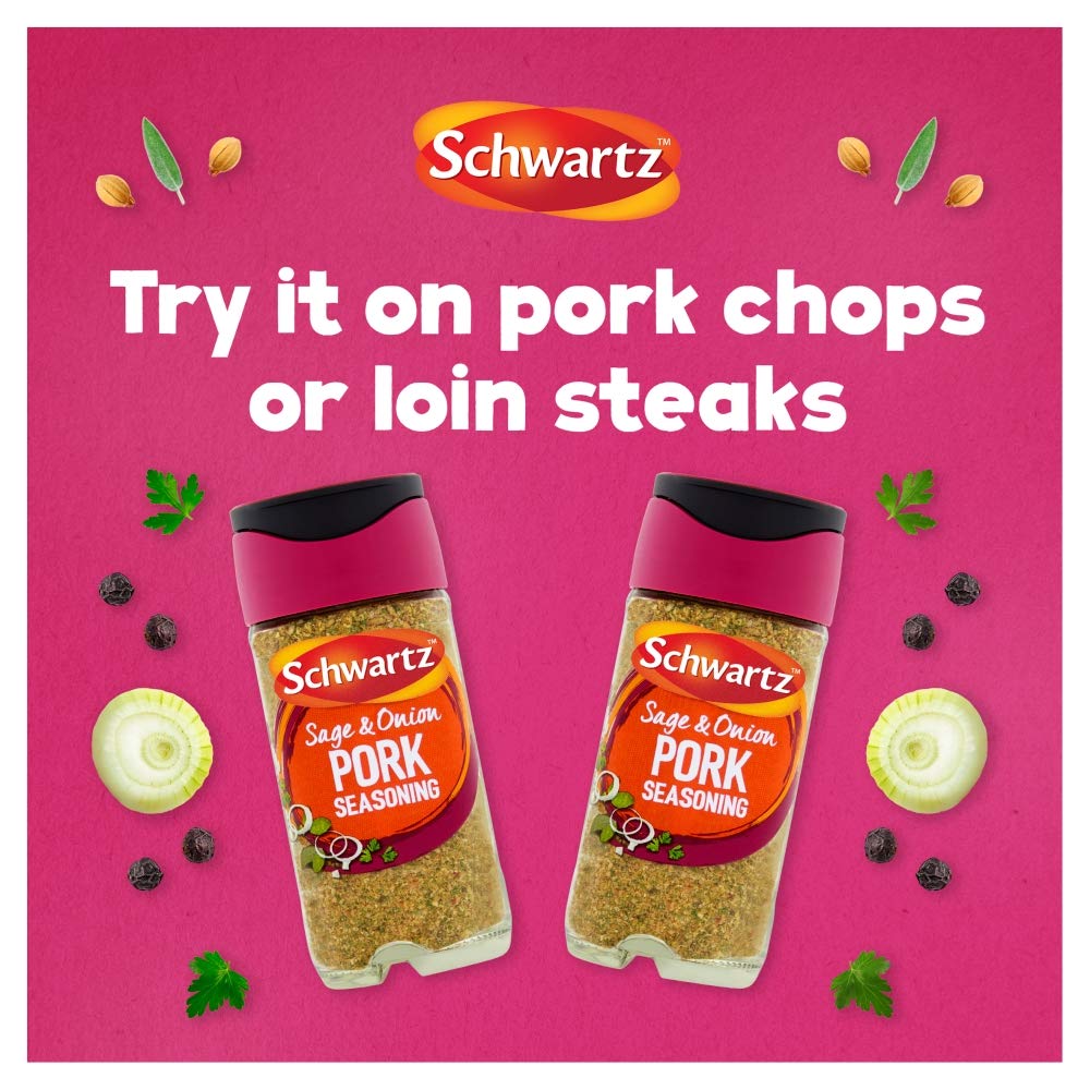 Schwartz Sage & Onion Pork Seasoning - 34g Jar (Pack of 6) 4