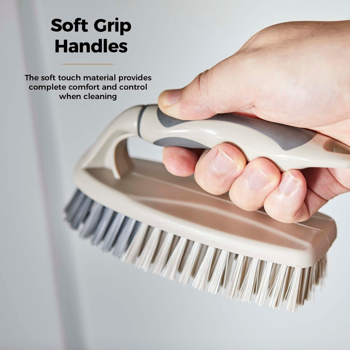 Tower 5-in-1 Cleaning Set - Dustpan & Brush, Broom, Dish Brush, Scrub Brush | 5 Pieces | Latte 4