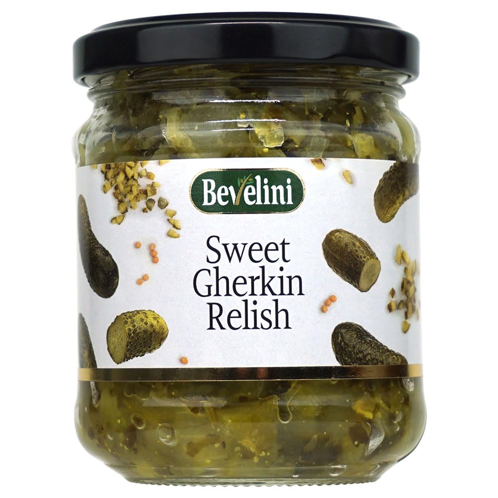 Bevelini Sweet Gherkin Relish - 180g Tub | Made with Natural Ingredients | Perfect for Sandwiches & Burgers