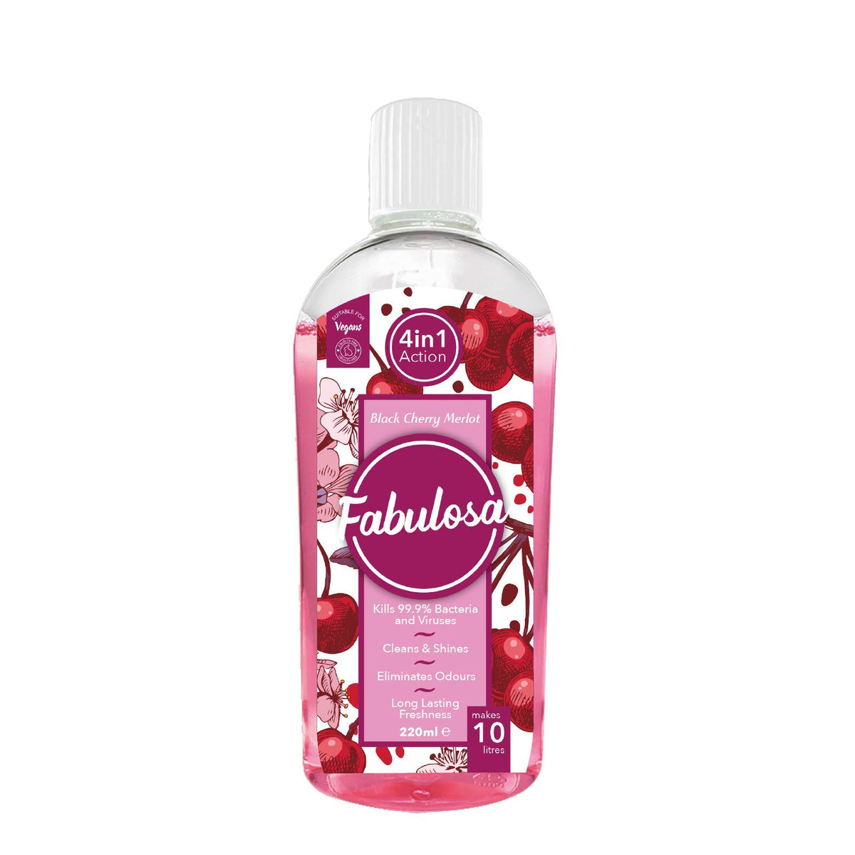 Fabulosa Black Cherry Merlot All-Purpose Cleaner - Kills 99.9% Bacteria & Viruses | 220ml