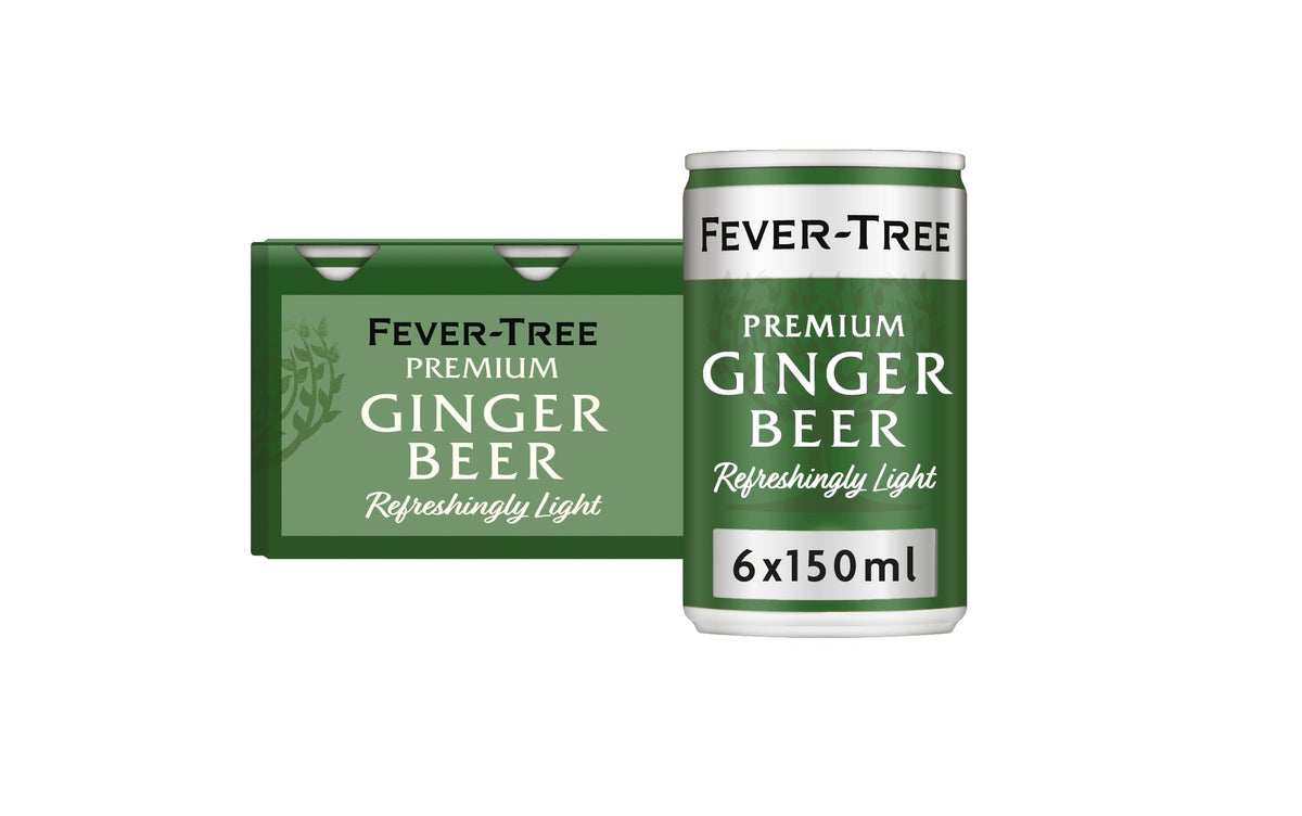 Fever-Tree Refreshingly Light Ginger Beer - 6 x 150ml Cans | 19 kcal per 100ml 1