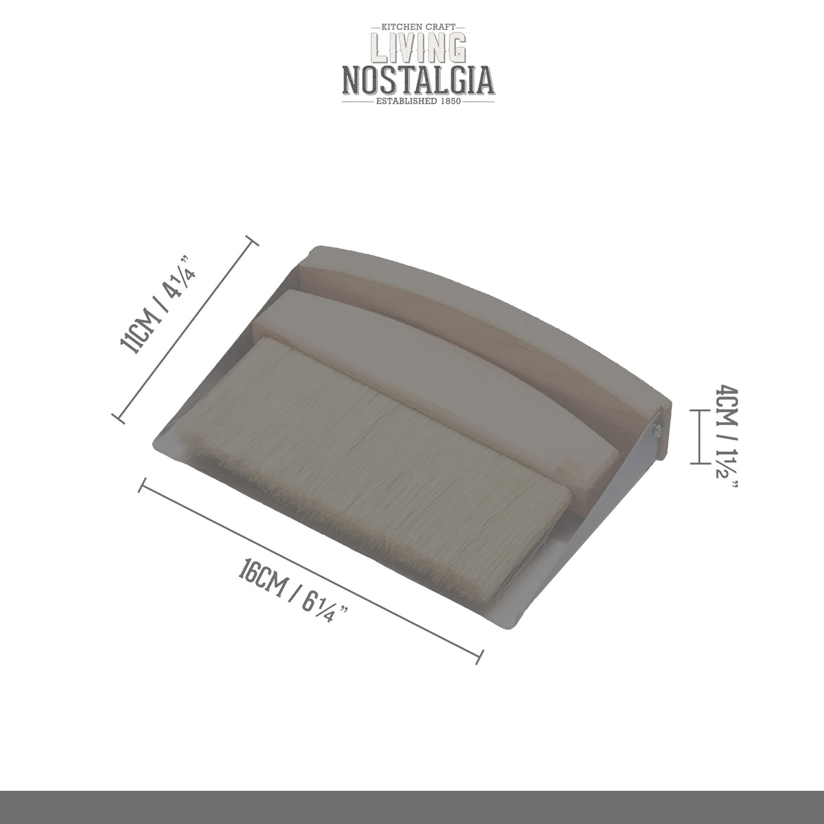 KitchenCraft Living Nostalgia Table-Top Dustpan and Brush Set - Compact Storage | Stainless Steel & Wood | 2 Pieces