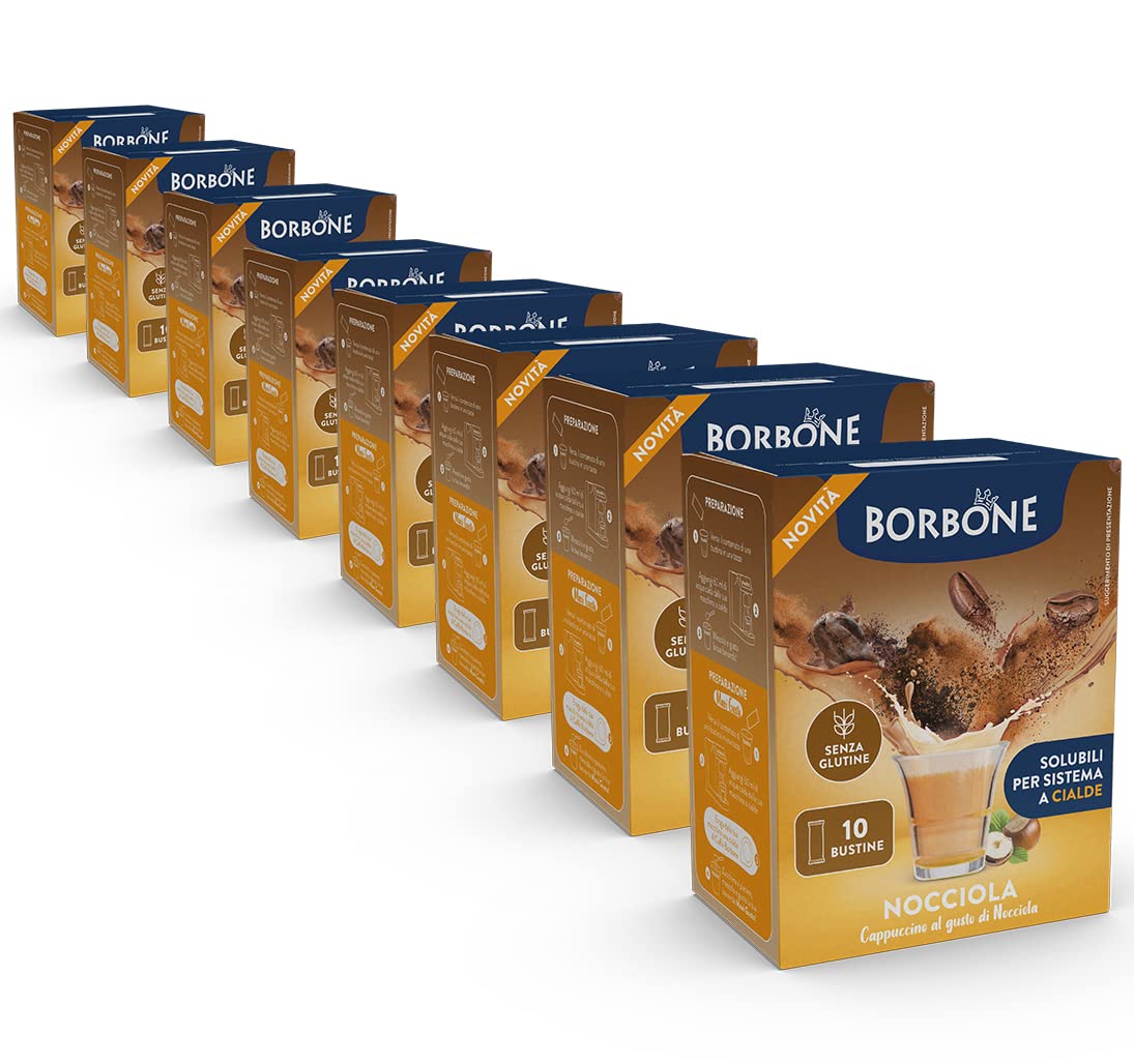 Caffè Borbone Hazelnut Coffee Sticks - 80 Individual Sticks | Instant Hot Drink | Gluten-Free