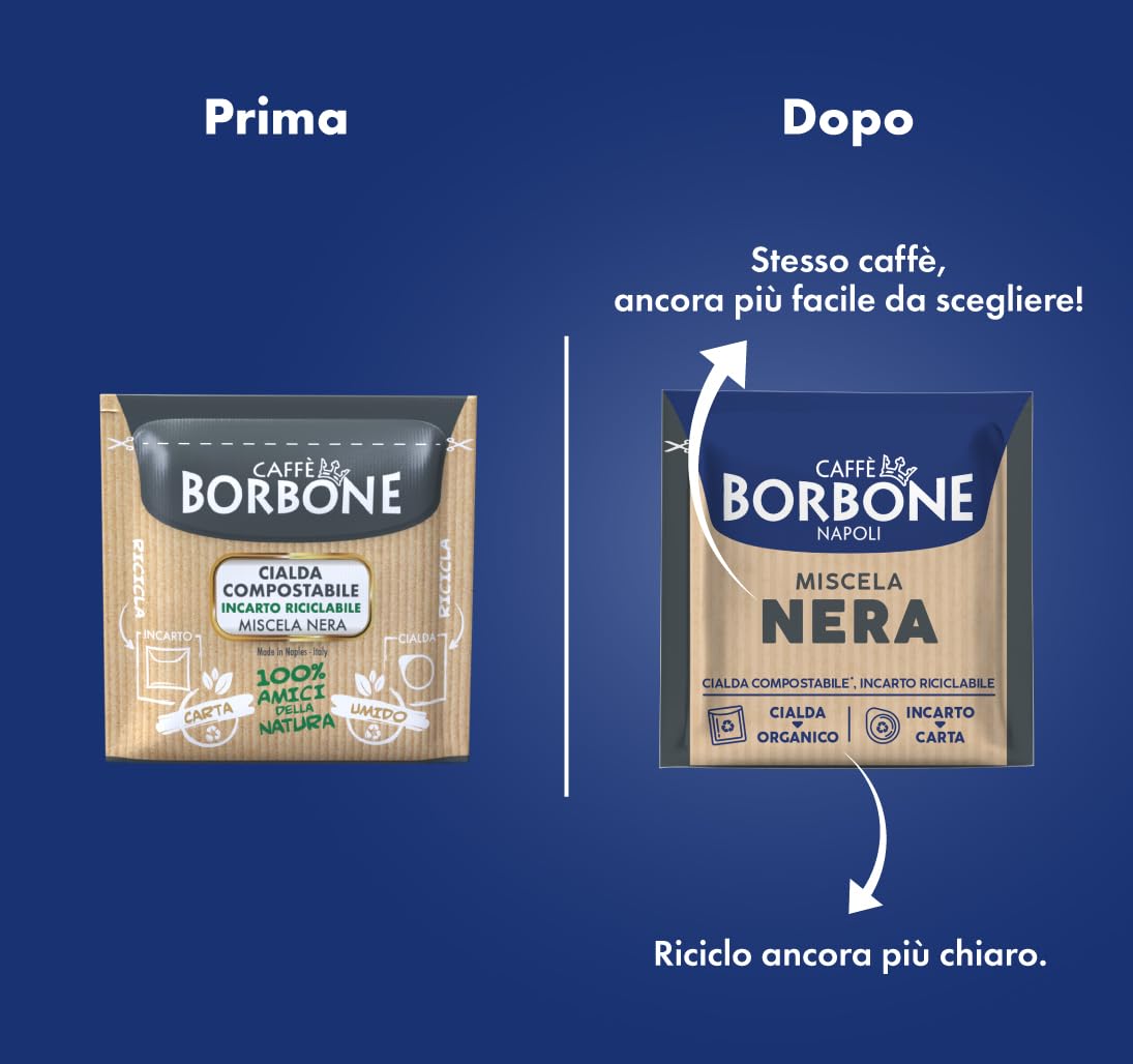 Caffè Borbone Black Blend Compostable Espresso Pods - 100 Count | ESE System Compatible | Intense Flavor 7