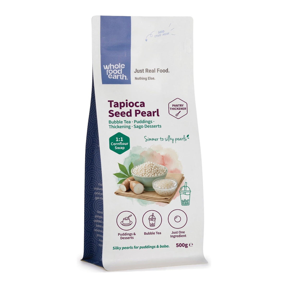 Wholefood Earth Tapioca Seed Pearl - 500g | GMO Free, Vegan Friendly 1