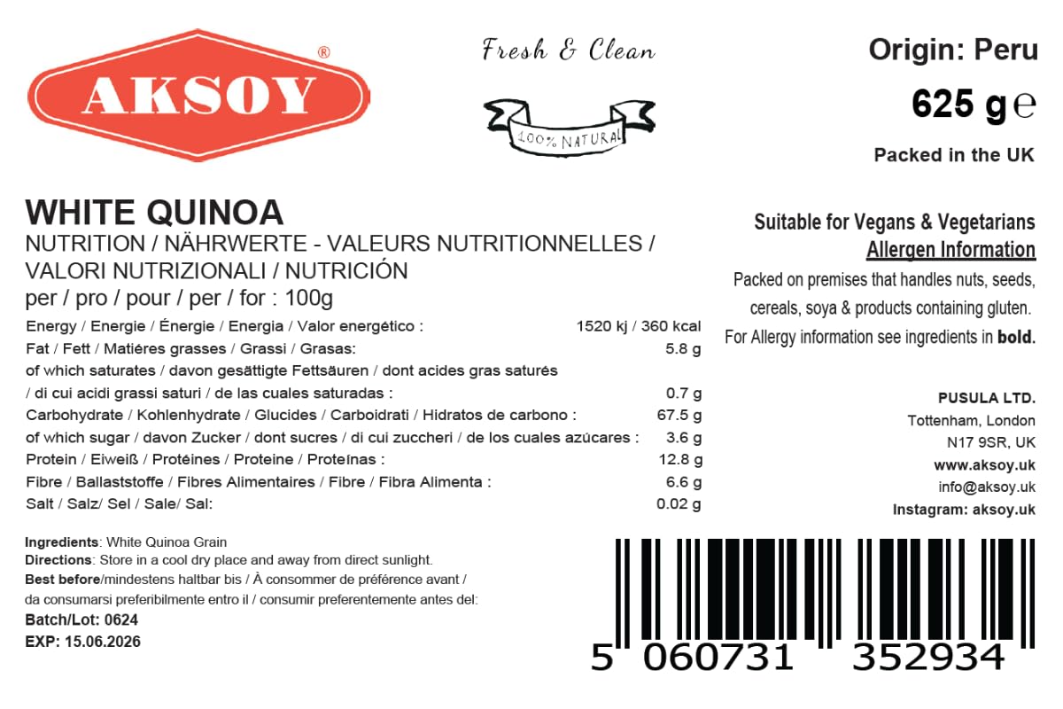 AKSOY White Quinoa - Nutrient-Rich Superfood | 625g | Ready to Cook 3