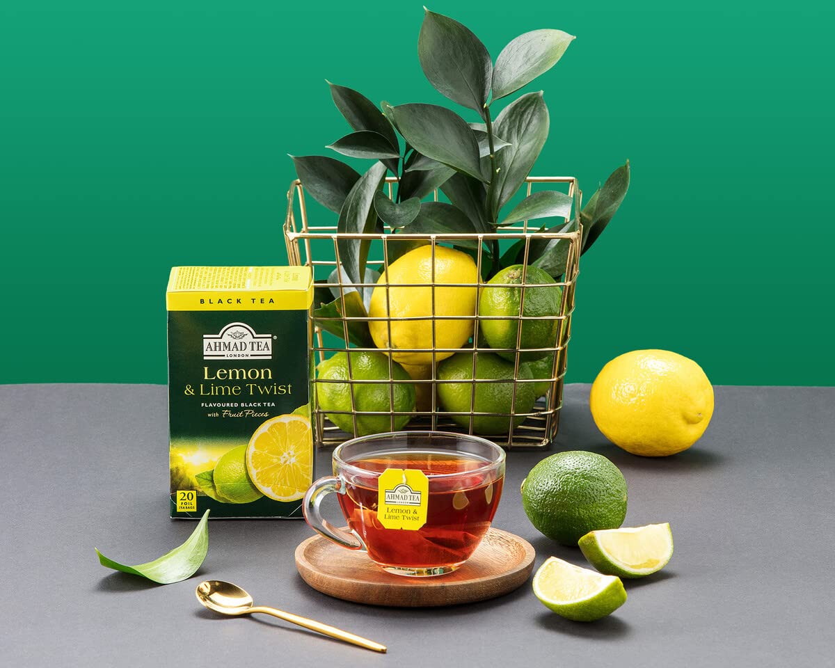 Ahmad Tea Lemon & Lime Fruit Black Tea - 20 Teabags (Pack of 3) 3