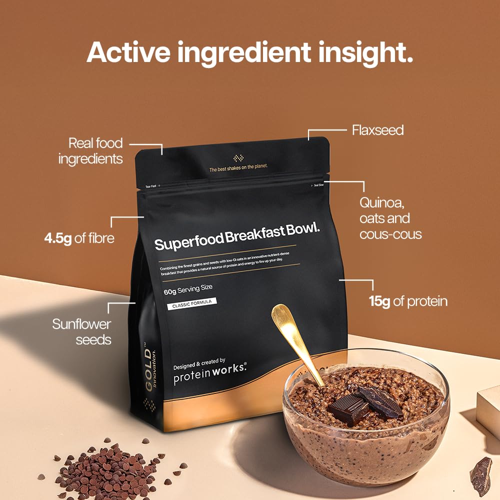 THE PROTEIN WORKS Superfood Breakfast Bowl - Double Chocolate, 600g 3