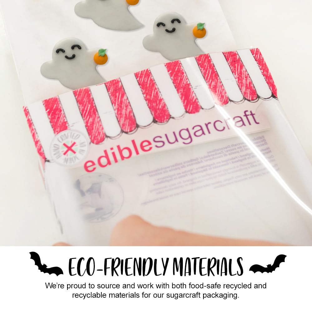 Anniversary House 5pc Halloween Ghost and Pumpkin Edible Cake Toppers - 3.5cm 6