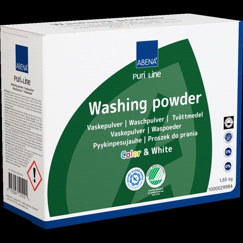ABENA Washing Powder - Hypoallergenic, Fragrance-Free, Eco-Labelled | 1.65 kg