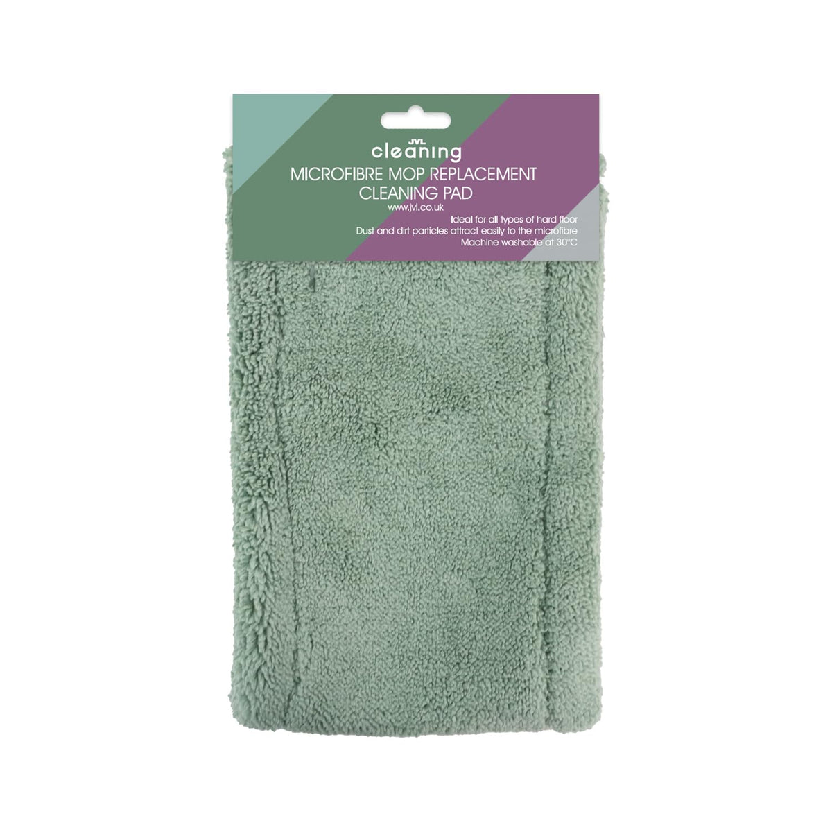 JVL Microfibre Mop Replacement Pads - Machine Washable, Reusable | Pack of 2 | Green 4