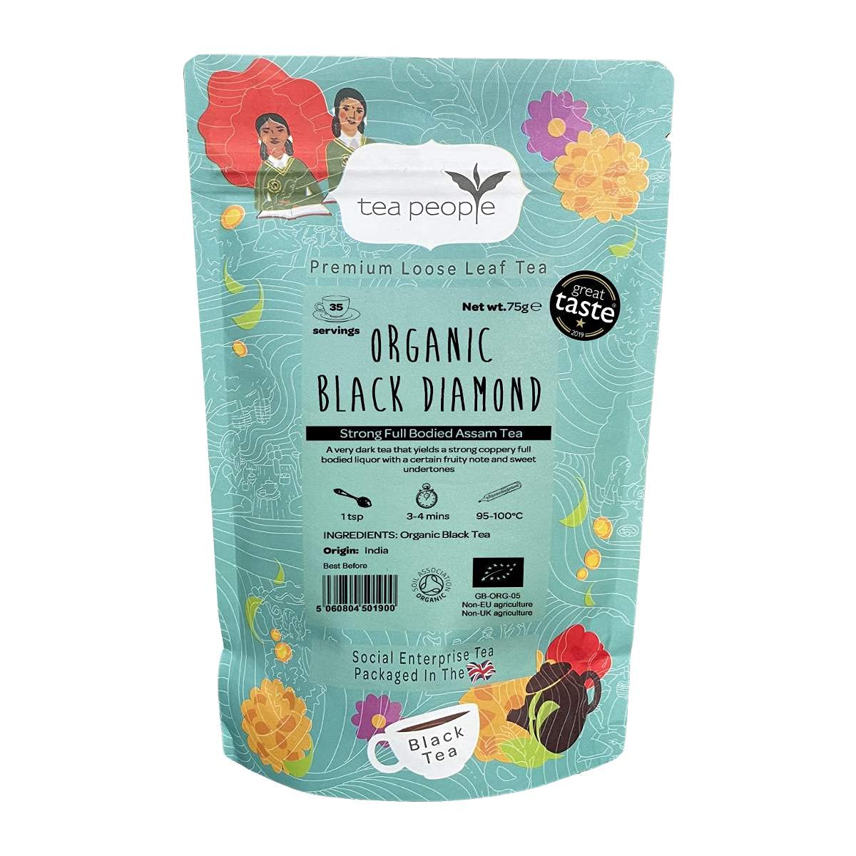 Tea People Organic Black Diamond Loose Leaf Black Tea - Full Bodied, Robust, Award-Winning Flavor | 75g 1